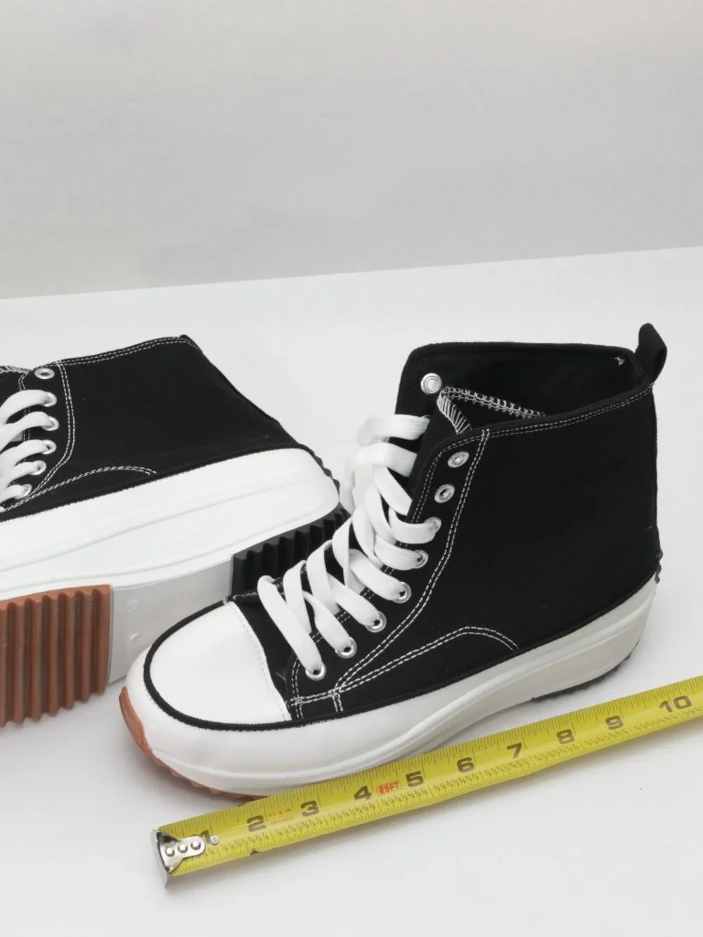 Mudd Gym Platform Lace up wedge sneakers BLACK Women's junior 10